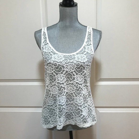 FRENCHI Ivory All Lace Tank Top - Picture 2 of 6